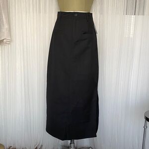 NWT! Azara Paris for Simons Black High-Waist Maxi Pencil Skirt with Side Size L